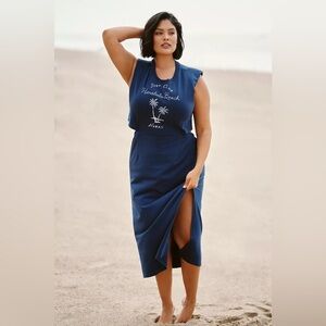 Anthropologie Celandine Graphic Cotton Crew-Neck T-
Shirt Dress Size Small $118